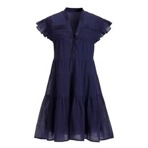 BOSTON PROPER Navy Blue‎ Tiered Prairie Country Festival Dress Size M